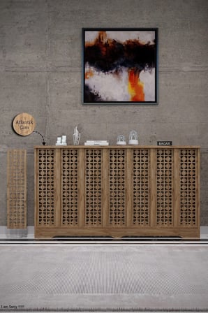 Dekoratif Petek Kaplama Modern Kalorifer Peteği Gizleme Ünitesi 11 Desen 9 Renk İç Ölçü 136 cm Dış Ölçü 140 cm DESEN8