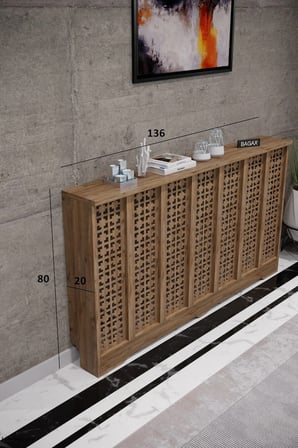 Dekoratif Petek Kaplama Modern Kalorifer Peteği Gizleme Ünitesi 11 Desen 9 Renk İç Ölçü 136 cm Dış Ölçü 140 cm DESEN8