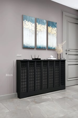 Dekoratif Petek Kaplama Modern Kalorifer Peteği Gizleme Ünitesi 11 Desen 9 Renk İç Ölçü 136 cm Dış Ölçü 140 cm DESEN1