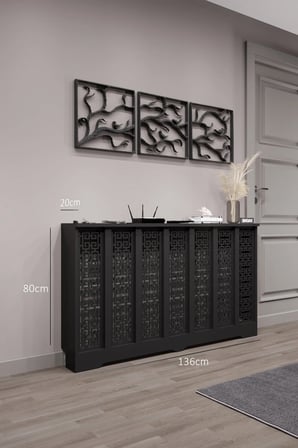 Dekoratif Petek Kaplama Modern Kalorifer Peteği Gizleme Ünitesi 11 Desen 9 Renk İç Ölçü 136 cm Dış Ölçü 140 cm DESEN5