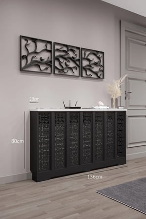 Dekoratif Petek Kaplama Modern Kalorifer Peteği Gizleme Ünitesi 11 Desen 9 Renk İç Ölçü 136 cm Dış Ölçü 140 cm DESEN5