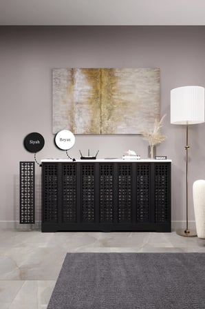 Dekoratif Petek Kaplama Modern Kalorifer Peteği Gizleme Ünitesi 11 Desen 9 Renk İç Ölçü 136 cm Dış Ölçü 140 cm DESEN8