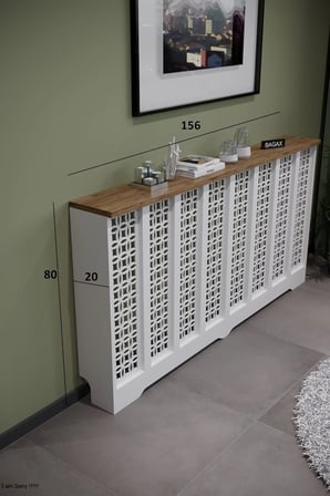 Petek Kaplama Modern Radyatör Kapatma Ünitesi Ön Panel MDF Tasarım İç ölçü 156 cm Dış Ölçü 160 cm DESEN1