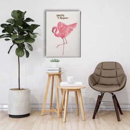 Flamingo Watercolor Dekoratif Kanvas Duvar Tablosu
