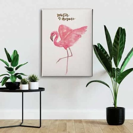 Flamingo Watercolor Dekoratif Kanvas Duvar Tablosu
