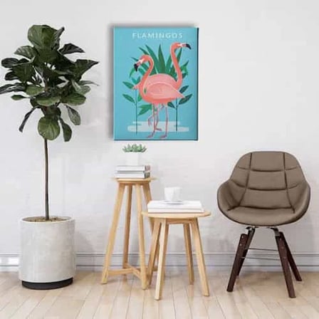 Flamingos Dekoratif Kanvas Duvar Tablosu