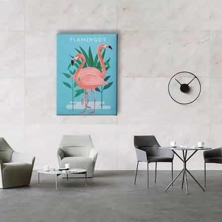 Flamingos Dekoratif Kanvas Duvar Tablosu