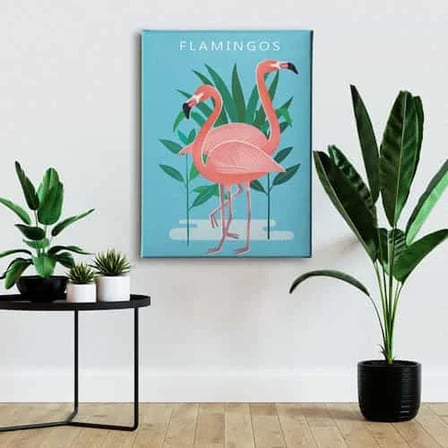 Flamingos Dekoratif Kanvas Duvar Tablosu