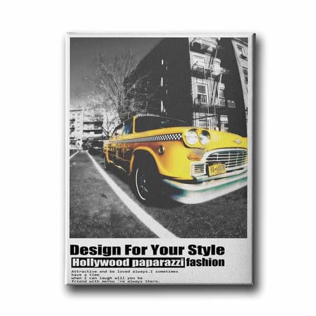 Nostalji Taxi Dekoratif Kanvas Duvar Tablosu