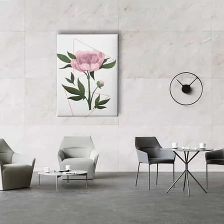 Pembe Çiçek Dekoratif Kanvas Duvar Tablosu