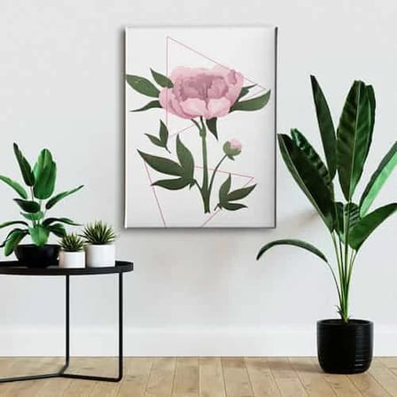 Pembe Çiçek Dekoratif Kanvas Duvar Tablosu