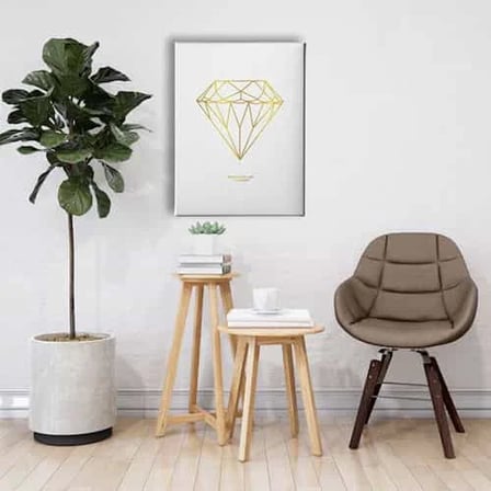 Golden Diamond Dekoratif Kanvas Duvar Tablosu