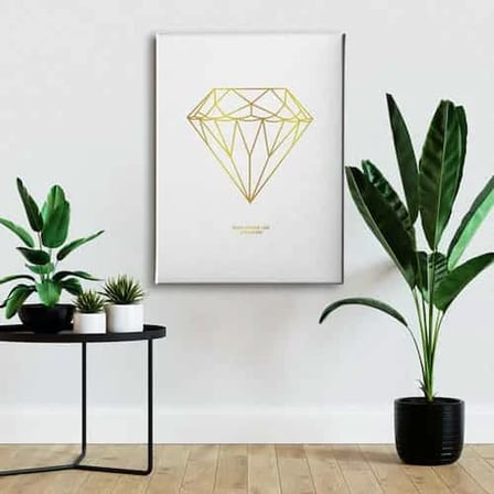 Golden Diamond Dekoratif Kanvas Duvar Tablosu
