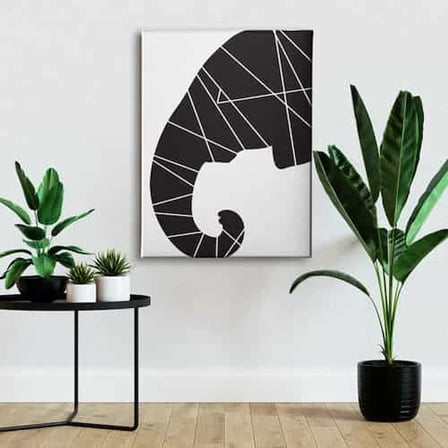 Geometrik Motifli Fil Dekoratif Kanvas Duvar Tablosu