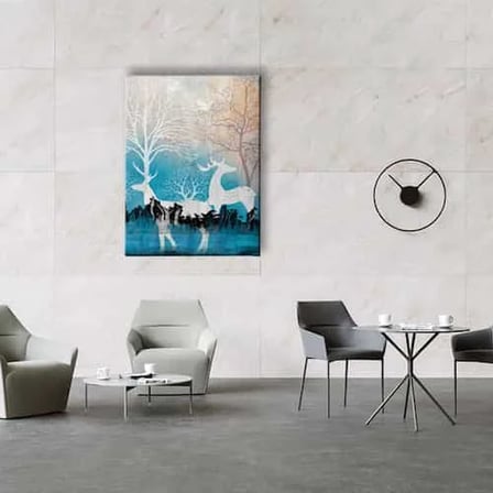 Geyikli Modern Dekoratif Kanvas Duvar Tablosu