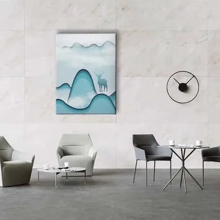 Geyikli Modern Dekoratif Kanvas Duvar Tablosu