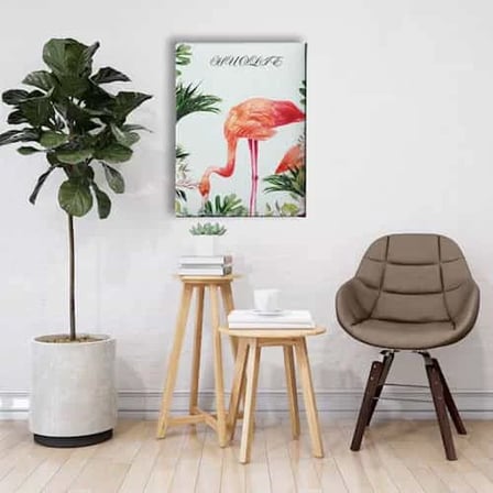 Flamingo Watercolor Dekoratif Kanvas Duvar Tablosu