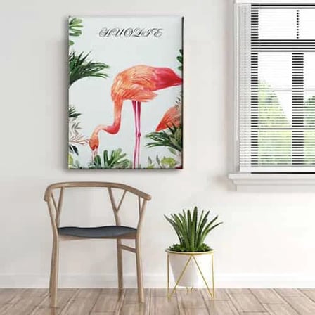 Flamingo Watercolor Dekoratif Kanvas Duvar Tablosu