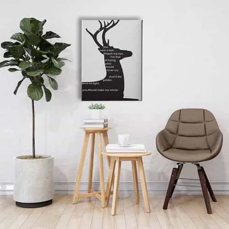 Geyikli Modern Dekoratif Kanvas Duvar Tablosu