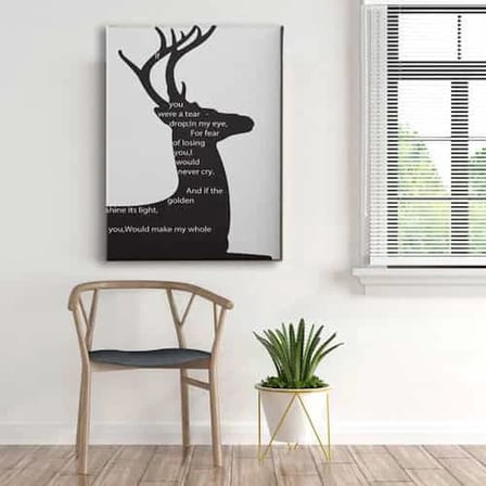 Geyikli Modern Dekoratif Kanvas Duvar Tablosu