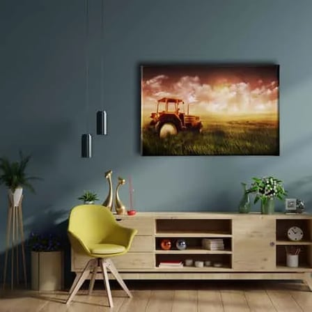 Traktor Dekoratif Kanvas Duvar Tablosu