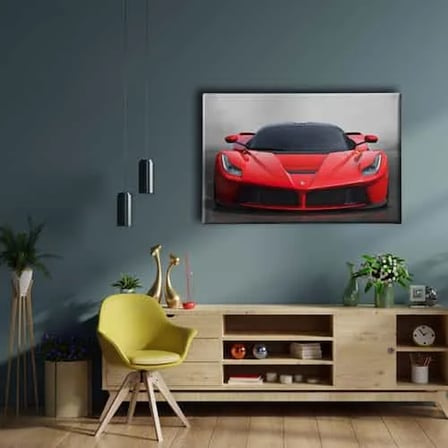 Kırmızı Ferrari Dekoratif Kanvas Duvar Tablosu
