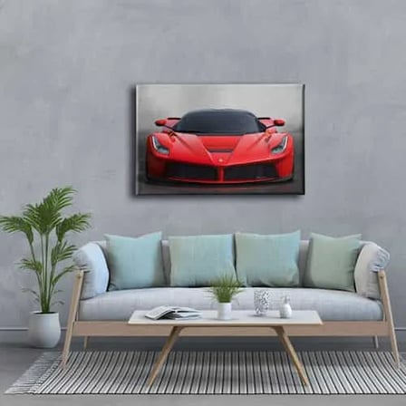 Kırmızı Ferrari Dekoratif Kanvas Duvar Tablosu