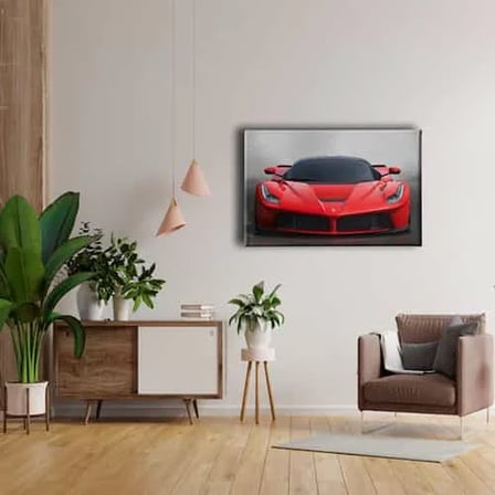 Kırmızı Ferrari Dekoratif Kanvas Duvar Tablosu