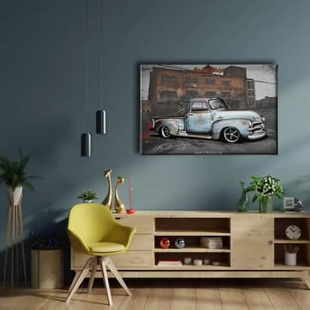 Chevrolet Kamyonet Dekoratif Kanvas Duvar Tablosu