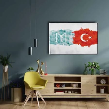 Bayrak Dekoratif Kanvas Duvar Tablosu