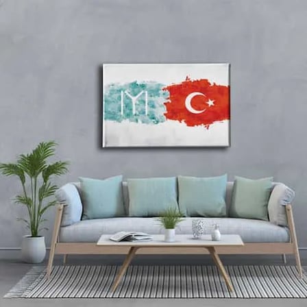 Bayrak Dekoratif Kanvas Duvar Tablosu