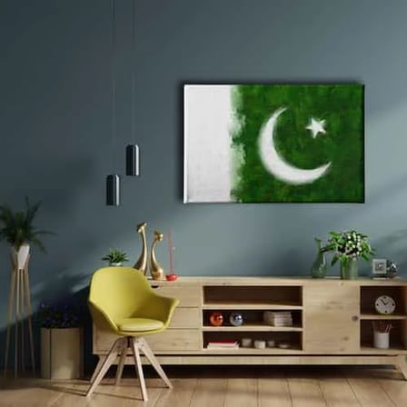 Pakistan Bayrağı Dekoratif Kanvas Duvar Tablosu