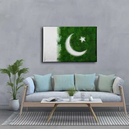 Pakistan Bayrağı Dekoratif Kanvas Duvar Tablosu