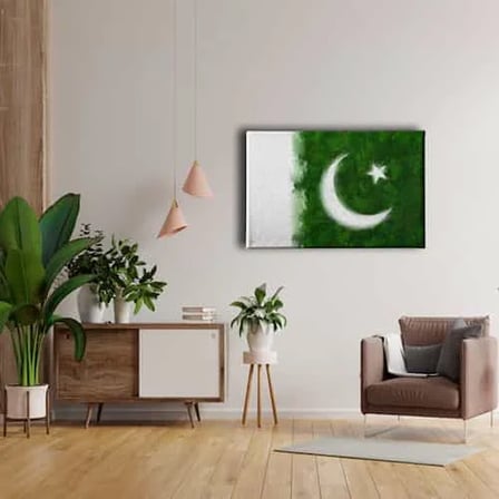 Pakistan Bayrağı Dekoratif Kanvas Duvar Tablosu