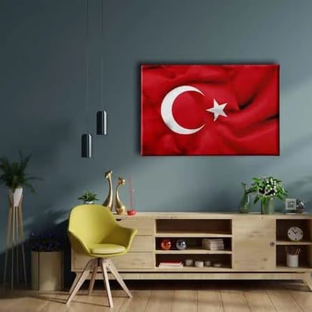 Türk Bayrağı Dekoratif Kanvas Duvar Tablosu