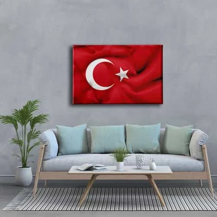 Türk Bayrağı Dekoratif Kanvas Duvar Tablosu