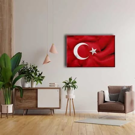Türk Bayrağı Dekoratif Kanvas Duvar Tablosu