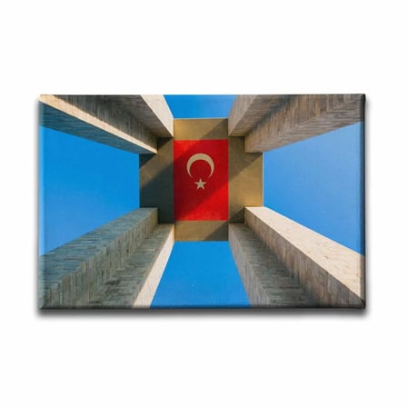 Sehitlik Türk Bayrağı Dekoratif Kanvas Duvar Tablosu
