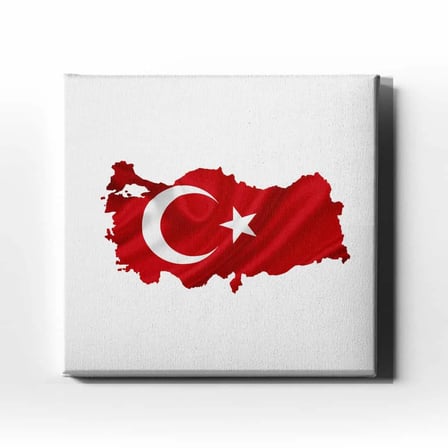 Türk Bayrağı Dekoratif Kanvas Duvar Tablosu