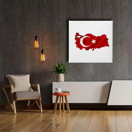 Türk Bayrağı Dekoratif Kanvas Duvar Tablosu