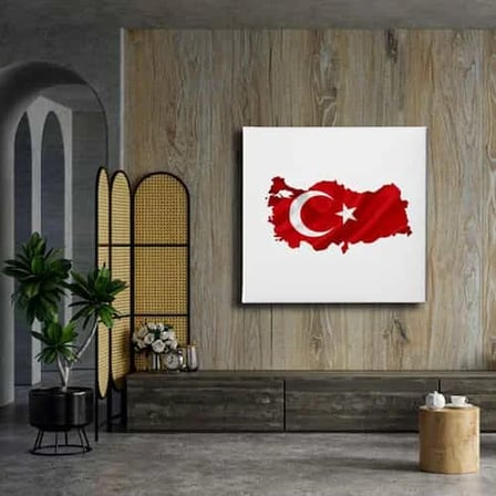 Türk Bayrağı Dekoratif Kanvas Duvar Tablosu
