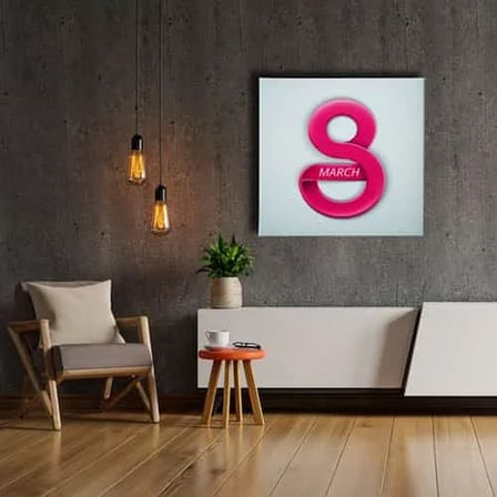 8 Mart Dünya Kadinlar Günü Dekoratif Kanvas Duvar Tablosu