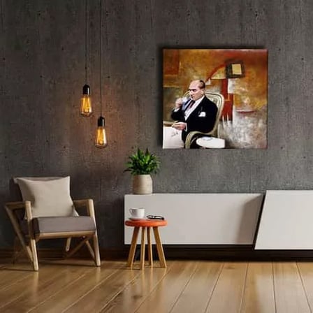 Atatürk Portresi Dekoratif Kanvas Duvar Tablosu