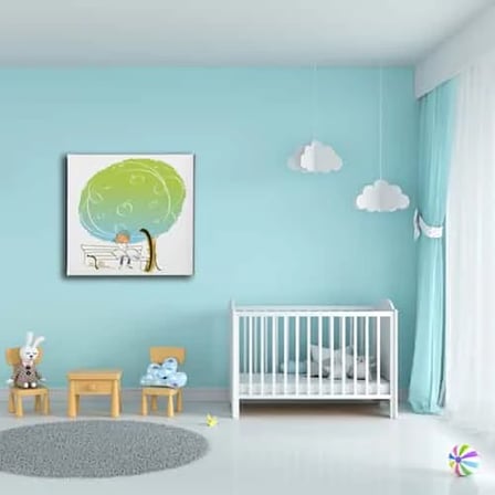 Çocuk ve Ağaç Çocuk Odası Kanvas Duvar Tablosu
