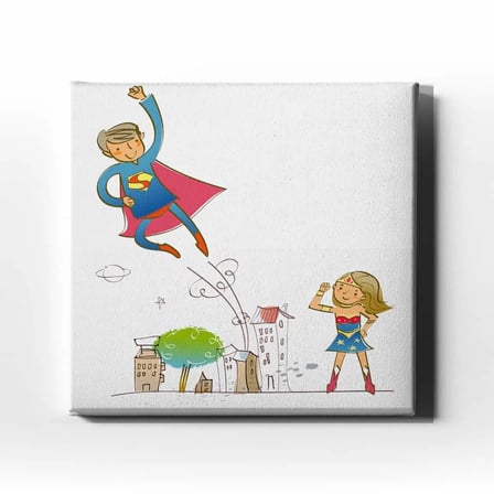 Super Kahraman Çocuk Odası Kanvas Duvar Tablosu