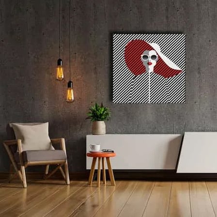 Modern Kadın Portre Dekoratif Kanvas Duvar Tablosu