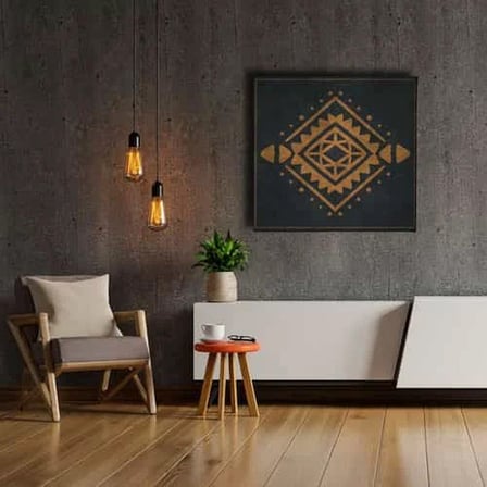 Motif Dekoratif Kanvas Duvar Tablosu