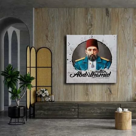 2.abdulhamid Han Portresi Dekoratif Kanvas Duvar Tablosu