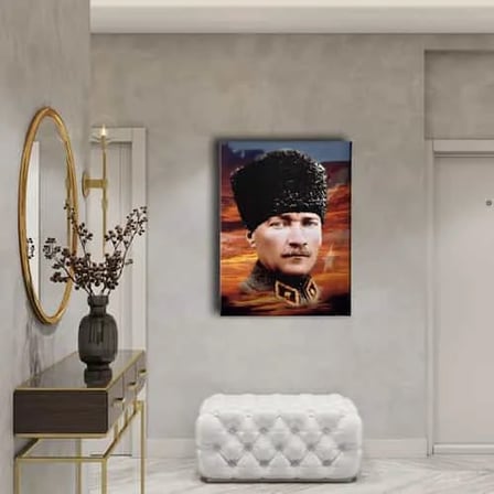 Atatürk Portresi Dekoratif Kanvas Duvar Tablosu