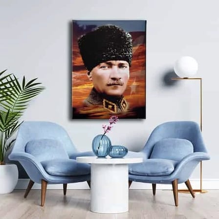 Atatürk Portresi Dekoratif Kanvas Duvar Tablosu